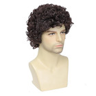Airhostess Mens Short Afro Curly Wig For Male 70s 80s Disco Guy Rocker   halloween