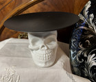 New  Halloween Skull 10 1 2  Heavy Ceramic Plate   Candle Holder  40 3ply Napkin