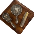 Vintage Silver-plated Vanity Set Mirror Brush Comb Dressing Table Set