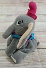 Vintage Disney Plush Dumbo Elephant Bean Bag Stuffed Animal Gray 7 