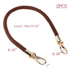 2pcs Handbag Shoulder Strap Replacement Pu Leather Purse Straps Leather Braid   