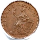 1723 M 2 1-bc 1 R-5 Pcgs Au Ms 64 Bn Wood s Hibernia Farthing Colonial Coin