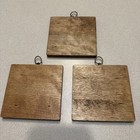 Set Of Three Religious Plaques Wooden Base Wall Hangings Jesus Bible Fair Cond