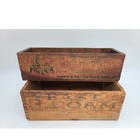 2 -old Wood Box Crates Early 1900s Nat l Yeast   Windsor Club Dovetail Advertise