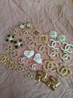 Lot Of 30  22mm30mm Stamped  Button Zipper Designer Button  Chanel Charm 
