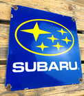 Vintage 12x12  Subaru Logo Subie Sales   Service Gas Station Porcelain Oil Sign