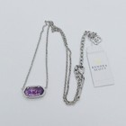 New Kendra Scott Elisa Silver Pendant Necklace In Amethyst