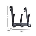 Over-the-door Hook Rack For Towels  Robes  3 Double Hooks  Steel  Matte Black