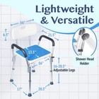 Bath Stool Shower Chair With Back Bath Seat   Arms Adjustable Height-300lbs
