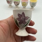 5 Easter Japan Vtg Mcm Porcelain Egg Cup Asst Colors Flowers