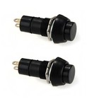 5x Black Push Button On off Bolt-on Switch Latching Round Circle Car Dc 5a 12v