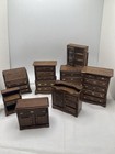 Vintage Dollhouse Miniature Furniture  Cabinet Dressers And More Lot Of 8