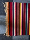 Vintage Mexican Saltillo Serape Blanket Wool Southwest Throw 76x38 Fringe