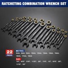 Workpro 22pc Ratcheting Wrench Set Metric   Sae Combo Wrench W case