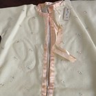 Vtg I  Magnin   Co  Baby Girl Gift Set New Rose Embroider Wool Robe Shoes Rattle