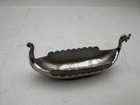 Vintage Handstopt Tpb Tinn Pewter Norge Viking Ship 3    Salt Cellar