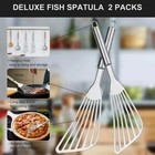 2-pc Stainless Steel Fish Spatula  Large Heavy Duty Metal Kitchen Turner