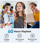Bluetooth Headphones Over Ear 60h Playtime Wireless Hi-fi Stereo Headset