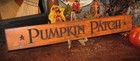 Primitive Carved Halloween Pumpkin Patch Star Rustic Wood Block Vtg Style Sign