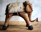 Large Antique Indian Stuffed Elephant Traditional Folk Art