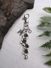 Silver Flower Butterfly Bag Charm   Purse Charm   Nature Keychain Gifts