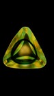 Vintage Murano Sommerso Mcm Art Glass Ashtray Yellow green Uv Reactive Triangle