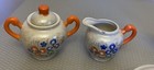 30s Vintage Children Floral Lusterware Tea Set Made In Japan Art Deco Orange 20p
