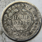 1839 H10c Seated Liberty Half Dime  Attractive Circulated Example 