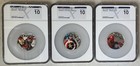 2017 Fiji Marvel Light-up  3 Coin Set Ngc Ms10 Ironman  Spider-man   Cap   t Ameri