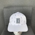 Pga Tour Hat Cap Strap Back White Pro Series Golf Clubs Print Mens Nwt