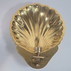 Vintage Large Brass Clam Shell Wall-mounted Sconce  Taper Candle Holder