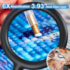 6x Magnifying Glass With Light And Stand  3 Color Modes Dimmable Led Lighted Des
