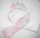 Wonder Nation Multi-color Soft Unicorn 3-in-1 Hooded Scarf With Attached Mittens