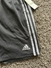 Adidas Classic 3 Stripes Shorts Youth Big Boys Large Essentials Knit Gray White
