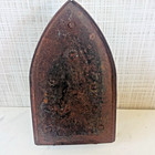 Antique Metal Cast Iron Sad Iron Rest   Base Triangular Boat Shaped Unmarked Uu