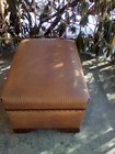 Vintage Ottoman Foot Stool Mid Century Faux Alligator  Leather