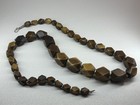 Rare Vintage Brown Phenolic Resin Lg  Graduated Faceted Beads Necklace Bakelite