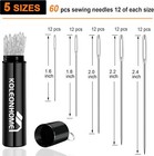 Large Eye Sewing Needles 60 Pieces embroidery Needles 5 Sizes needles For Sewing