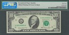 Dark Offset Printing Error  10 1981a Pmg Choice Unc 64 Epq Federal Reserve Note 