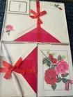 Vtg Whiting s Ensemble 30 Envelopes Letter Box Set Pink Roses Stationery 50 Shts