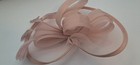 Fascinator Dusty Rose Feather Bow Hair Clip Church Wedding Party Headwear 
