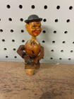 Vintage Mechanical Wooden Bottle Stopper Man Answering Telephone