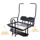 For 1982-2000 Club Car Ds Golf Cart Flip Folding Rear Back Seat Kit W  Grab Bar