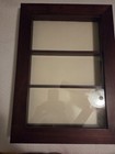 Vtg Wood glass Shadow Box display Case 21 x15  collectibles shelves large read 