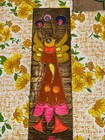 Mid Century 1960 70s Colorful Birds   Flowers Wall Art Mexico Signed