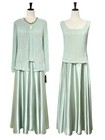 Cachet Sage Pleated Maxi Dress Jacket Set Size 20w Beaded Formal Evening Gown