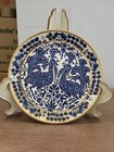 Handmade By Dakas Ceramic Rhodes Greece Gold Trim 10  Round Wall Plate Peacocks
