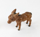 Vtg Miniature Wood Carved Brown Donkey Detailed Wooden Mini 2 25  By 1 75 