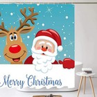 Merry Christmas Fabric Shower Curtain For Bathroom Cartoon Santa-claus Decor