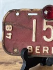 Vintage 1948-1949 Bicycle Tag License Plate Berlin  Wisconsin